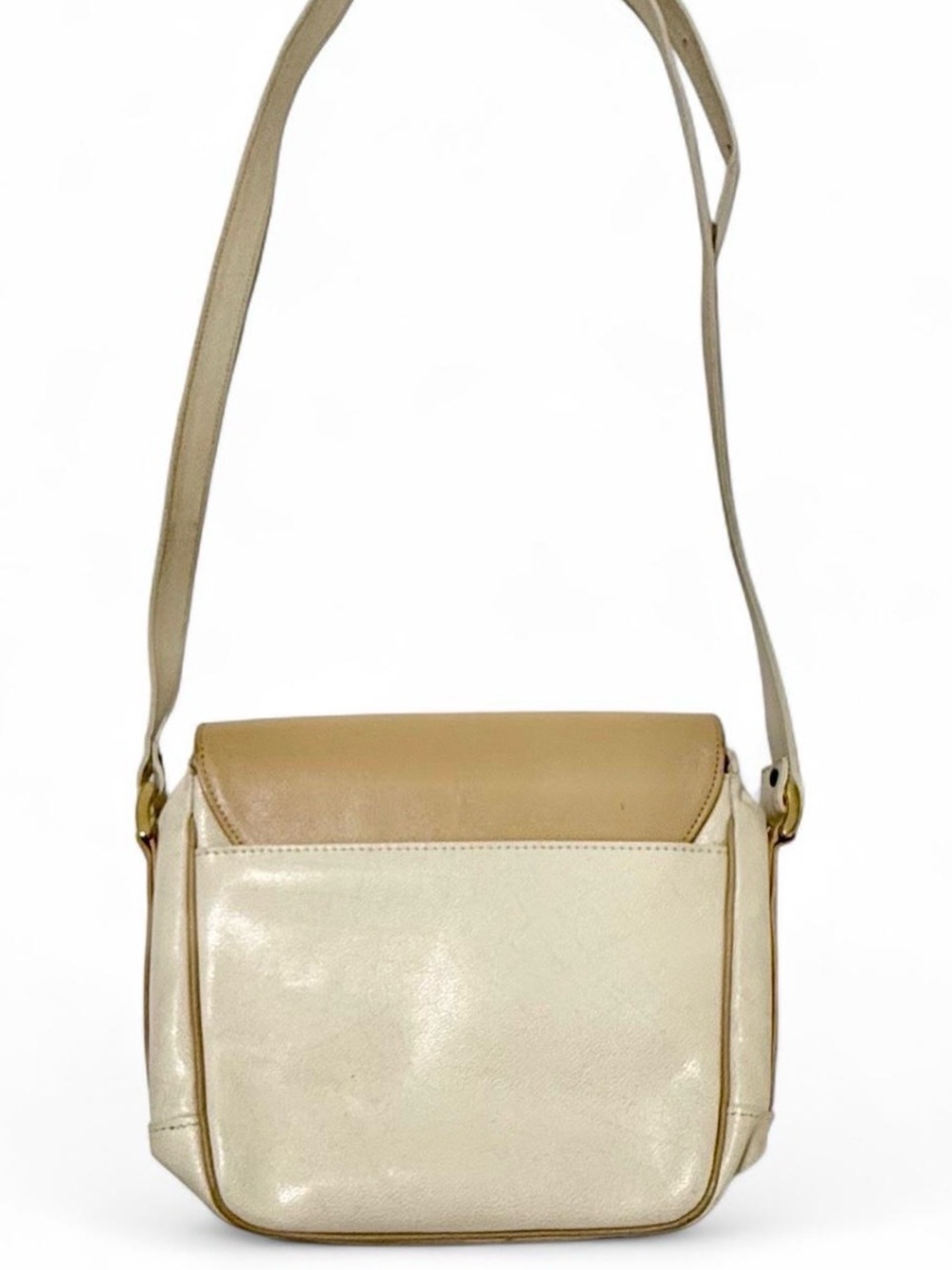 Louis Feraud Cream Leather Crossbody Bag - Picture 2 of 7